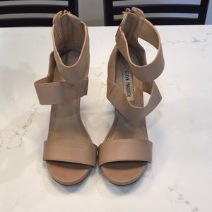 Steve Madden Nude Three Strap Heels